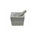 Square granite /marble mortar and pestle polished